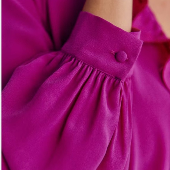 NWT Sezane 100% Silk Rosine Blouse - Picture 3 of 10